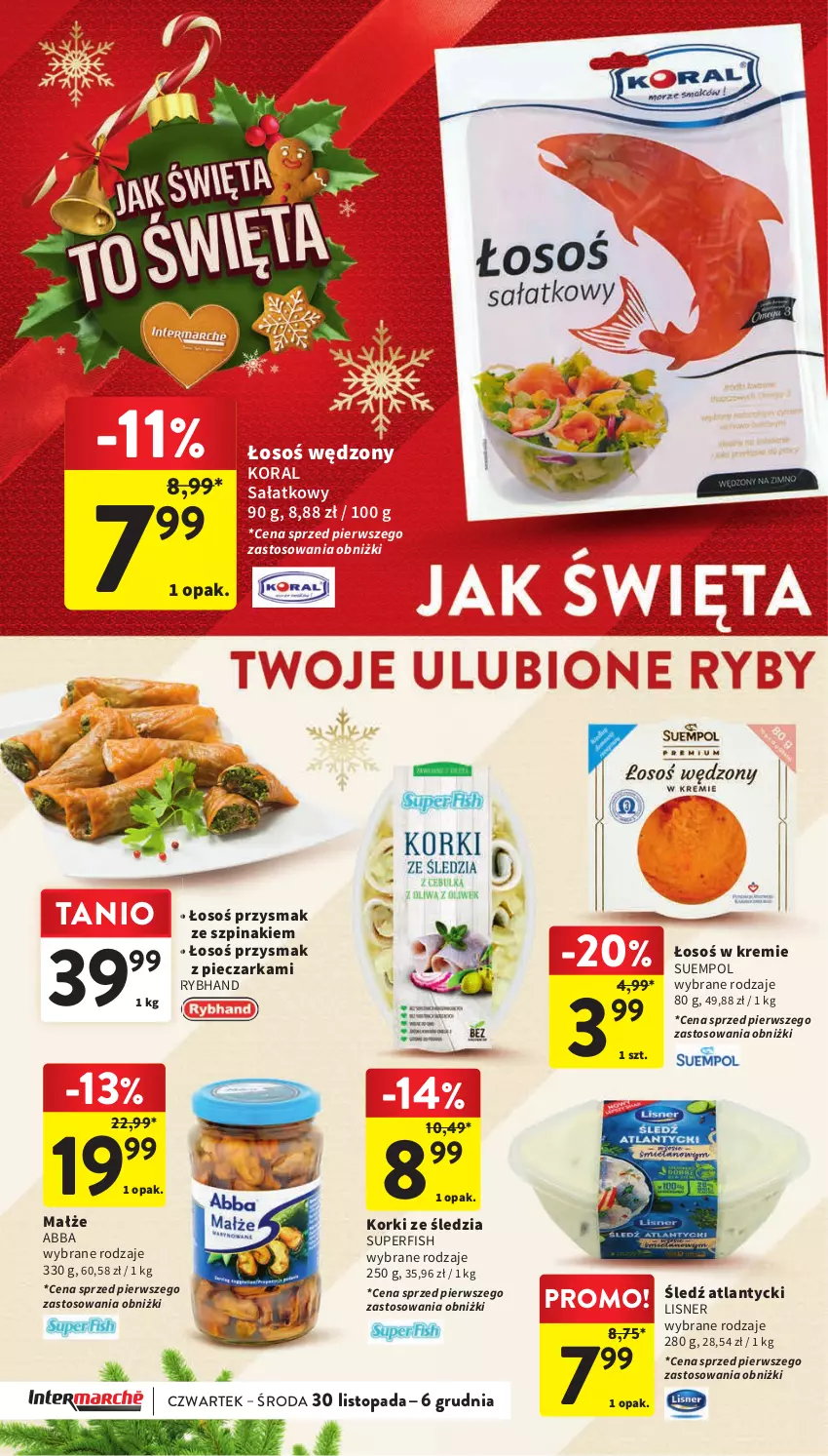 Gazetka promocyjna Intermarche - Gazetka Intermarche - ważna 30.11 do 06.12.2023 - strona 30 - produkty: Lisner, Małże, Piec, Pieczarka, Sałat, Suempol, Szpinak, Top