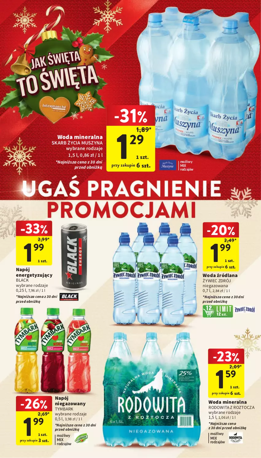 Gazetka promocyjna Intermarche - Gazetka Intermarche - ważna 30.11 do 06.12.2023 - strona 42 - produkty: Lack, LANA, Mus, Napój, Napój niegazowany, Szyna, Tymbark, Woda, Woda mineralna