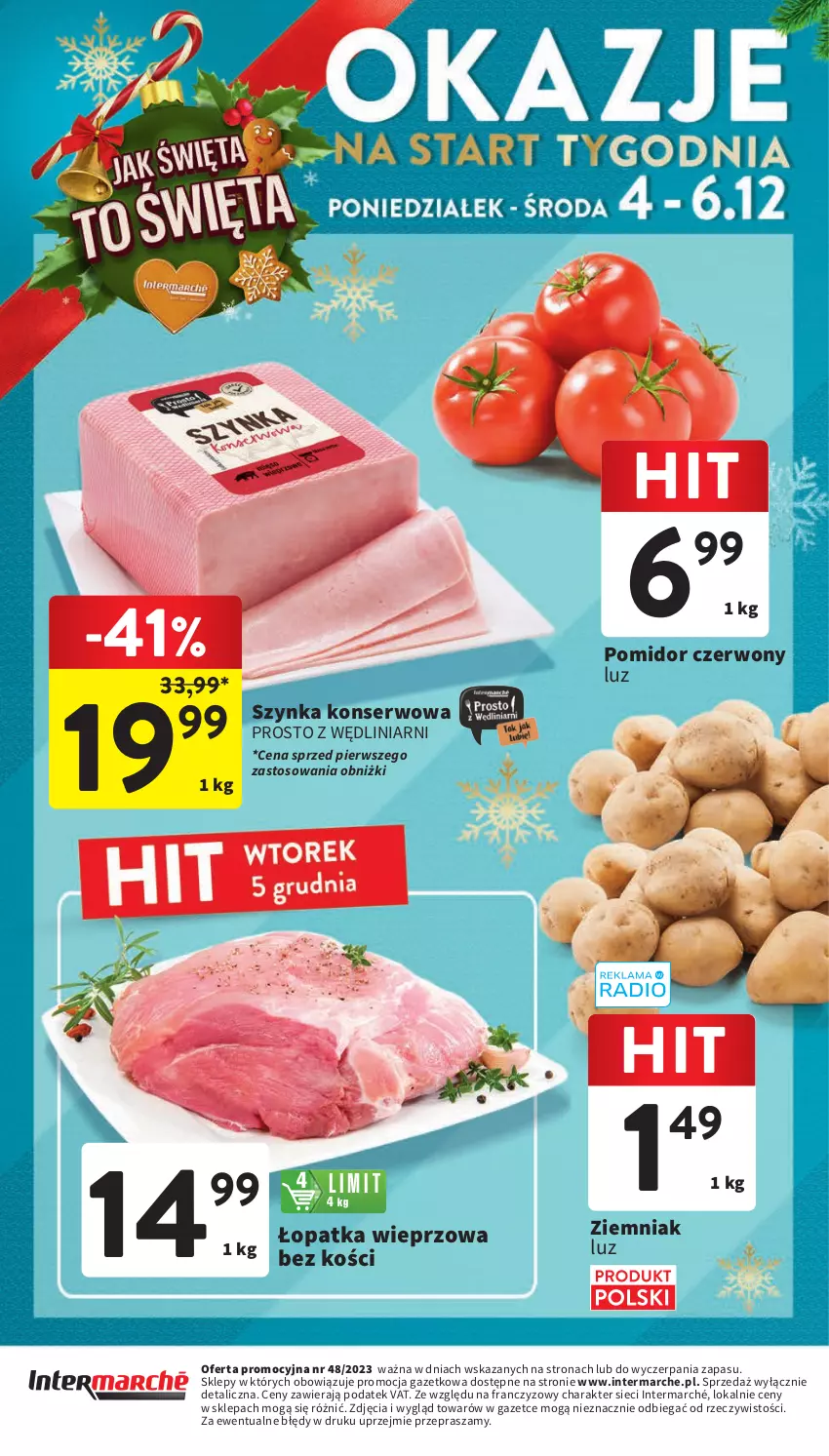 Gazetka promocyjna Intermarche - Gazetka Intermarche - ważna 30.11 do 06.12.2023 - strona 48 - produkty: Ser, Szynka, Szynka konserwowa