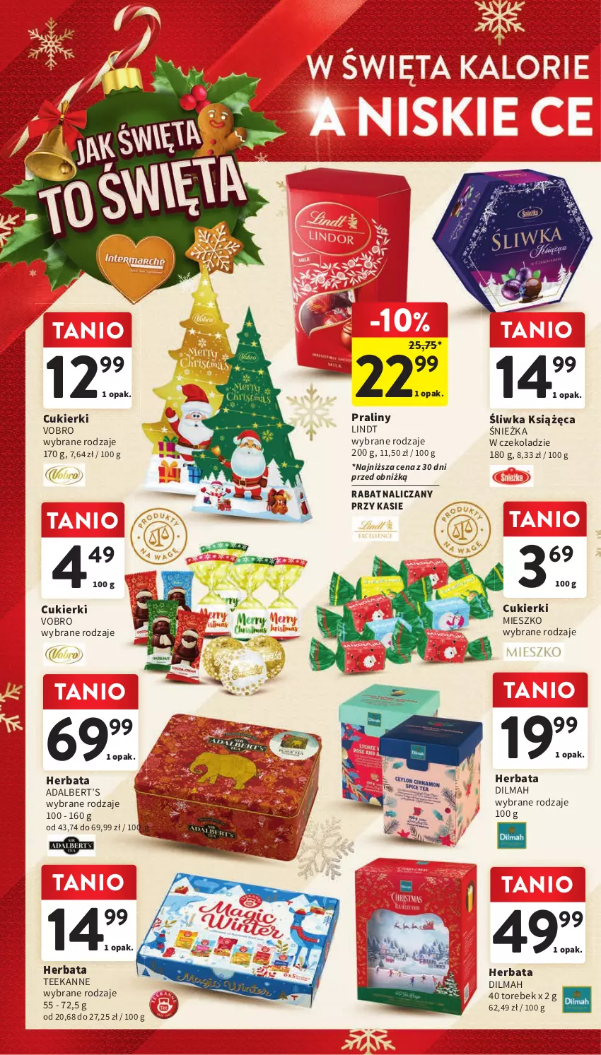 Gazetka promocyjna Intermarche - Gazetka Intermarche - ważna 30.11 do 06.12.2023 - strona 6 - produkty: Cukier, Cukierki, Dilmah, Herbata, Lindt, Praliny, Teekanne