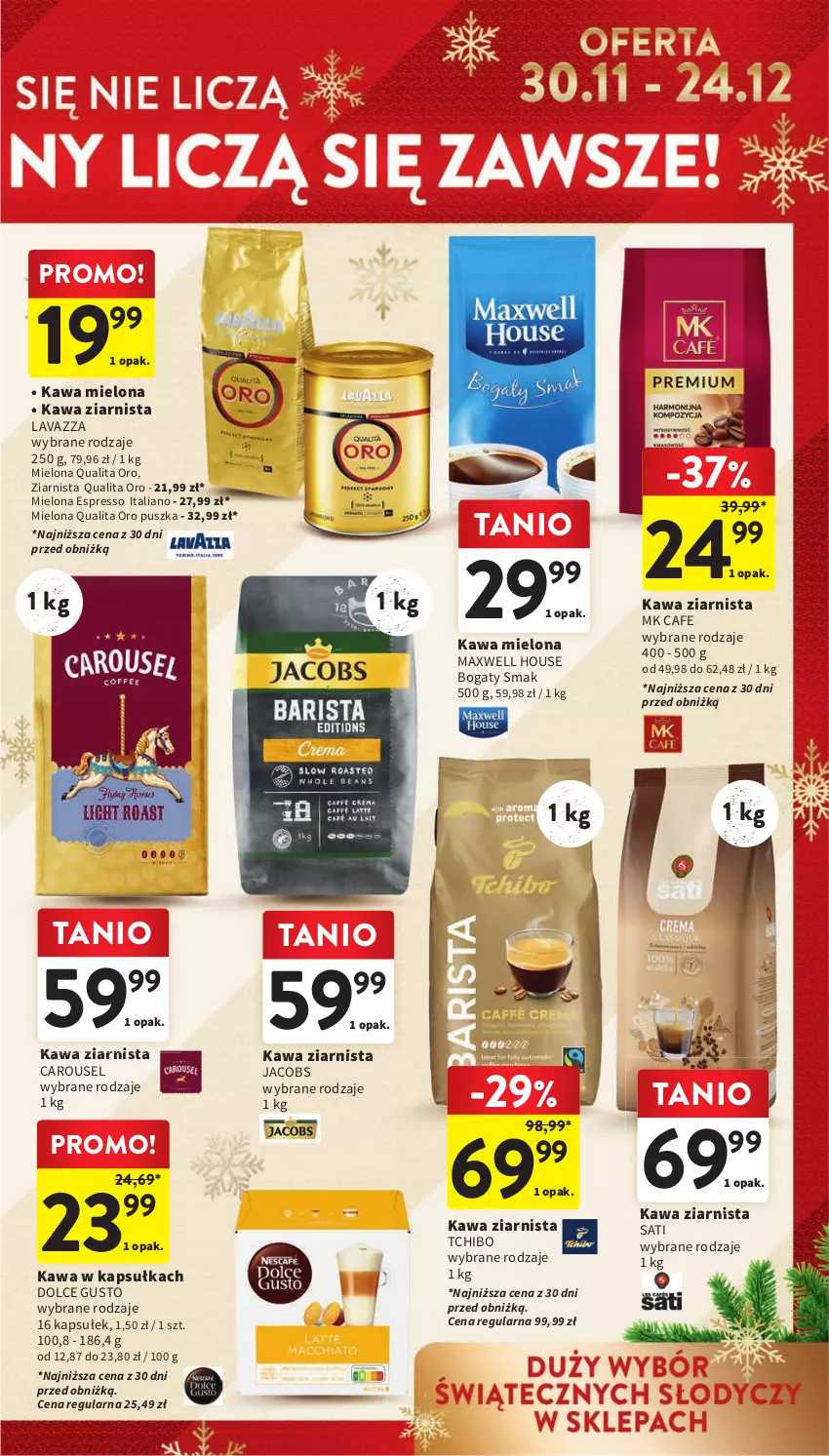 Gazetka promocyjna Intermarche - Gazetka Intermarche - ważna 30.11 do 06.12.2023 - strona 7 - produkty: Dolce Gusto, Jacobs, Kawa, Kawa mielona, Kawa ziarnista, Lavazza, Sati, Tchibo