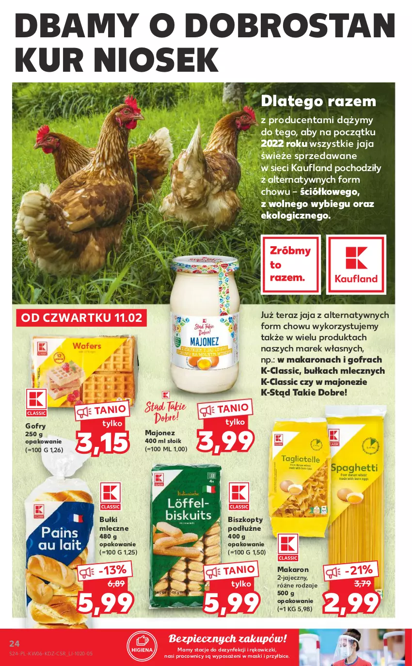 Gazetka promocyjna Kaufland - OFERTA TYGODNIA - ważna 11.02 do 17.02.2021 - strona 24 - produkty: BIC, Biszkopty, Bułka, Gofry, Jaja, Majonez, Makaron, Piec, Tera