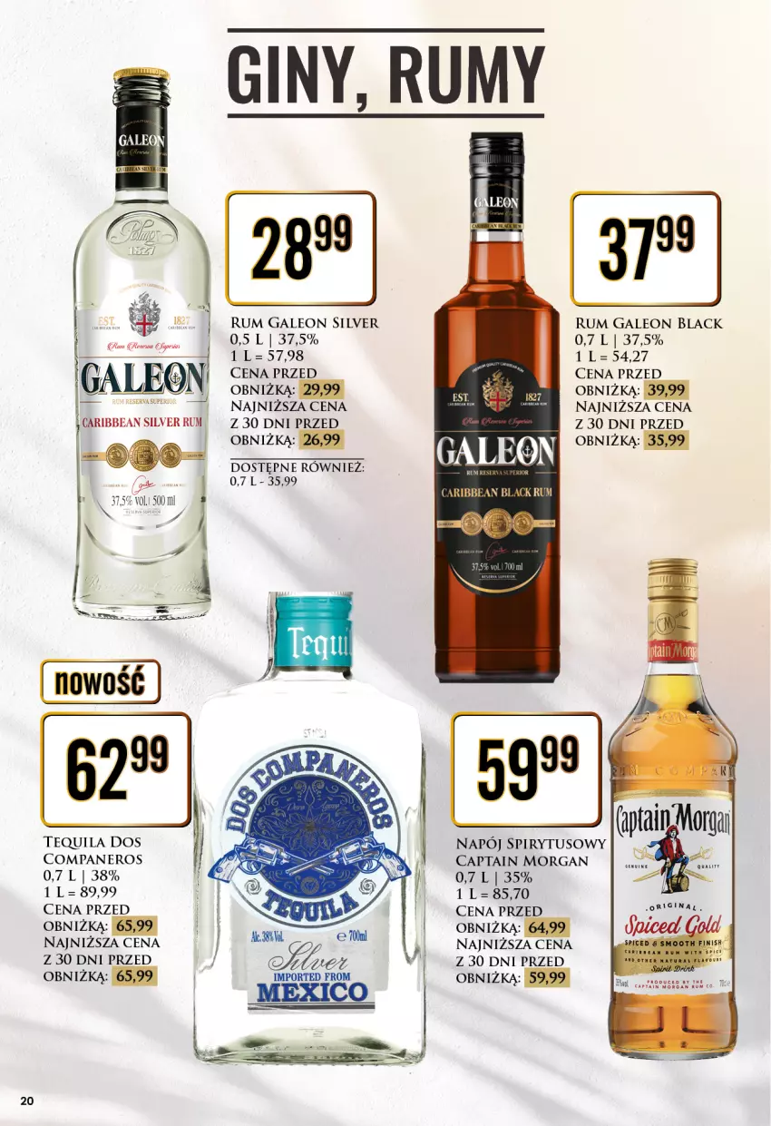 Gazetka promocyjna Dino - Katalog alkoholowy / marzec 2024 - ważna 25.03 do 30.03.2024 - strona 20 - produkty: Captain Morgan, Lack, Leon, Napój, Rum, Tequila