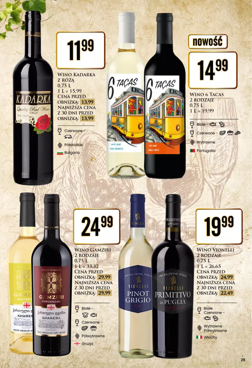 Gazetka promocyjna Dino - Katalog alkoholowy / marzec 2024 - ważna 25.03 do 30.03.2024 - strona 29 - produkty: Por, Taca, Wino