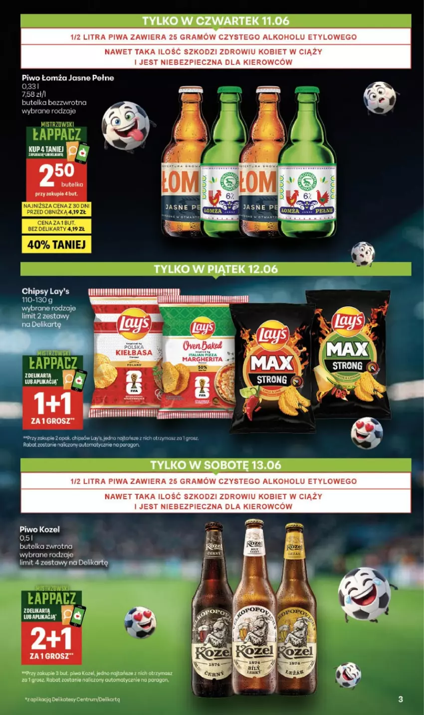 Gazetka promocyjna Delikatesy Centrum - Franczyza DC24 Czwartek - ważna 11.06 do 17.06.2026 - strona 3 - produkty: Gra, Kozel, Piec, Piwa, Piwo, Pizza, Pizza margherita