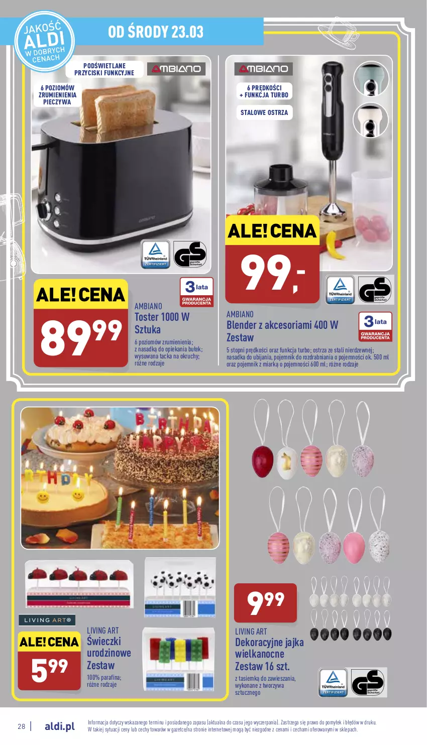 Gazetka promocyjna Aldi - Pełny katalog - ważna 21.03 do 26.03.2022 - strona 28 - produkty: Blender, Piec, Pojemnik, Rum, Top, Toster