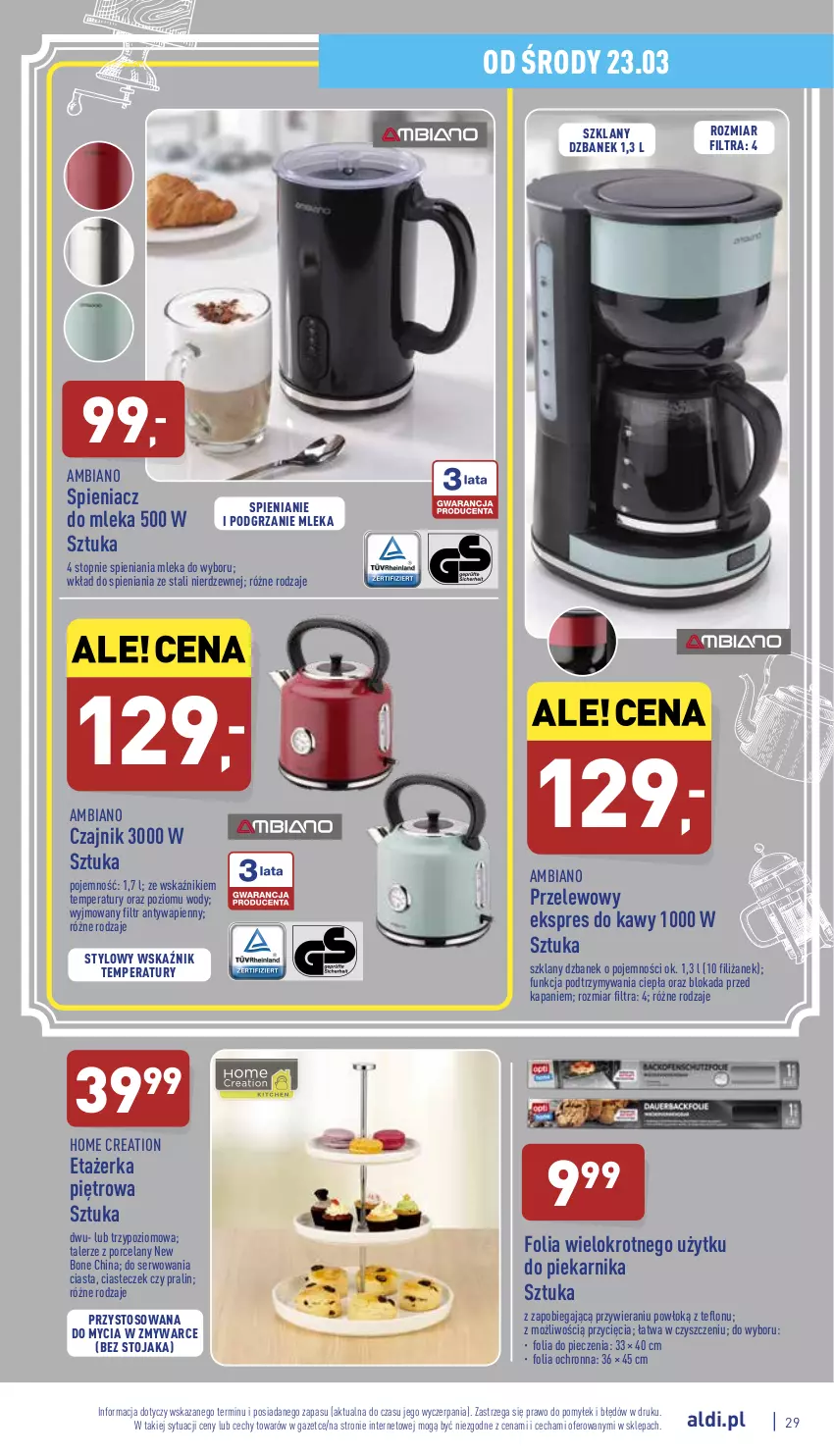 Gazetka promocyjna Aldi - Pełny katalog - ważna 21.03 do 26.03.2022 - strona 29 - produkty: Czajnik, Dzbanek, Piec, Piekarnik, Por, Ser, Stojak, Talerz, Top