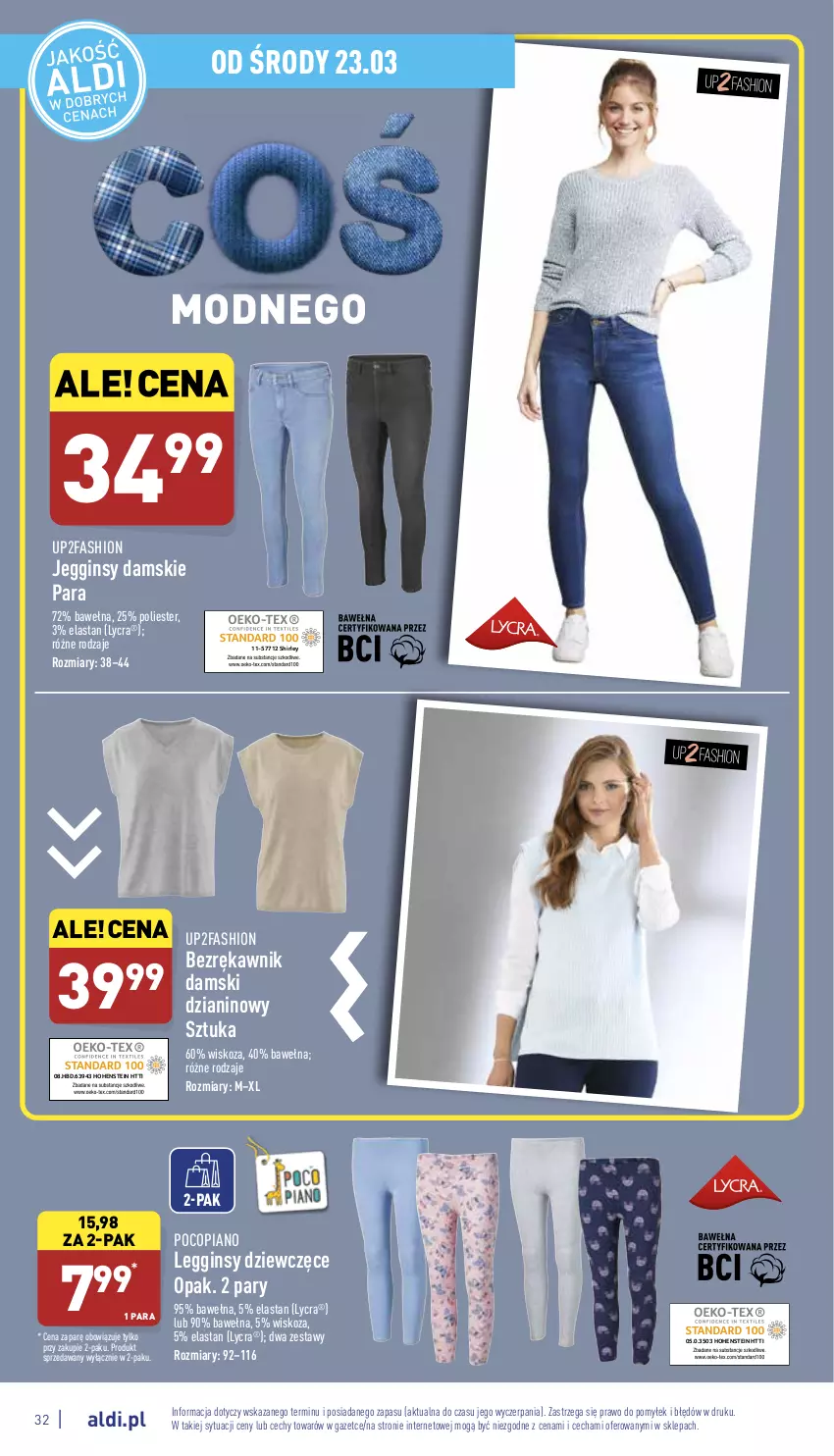 Gazetka promocyjna Aldi - Pełny katalog - ważna 21.03 do 26.03.2022 - strona 32 - produkty: Fa, Gin, Legginsy, Pocopiano, Wełna