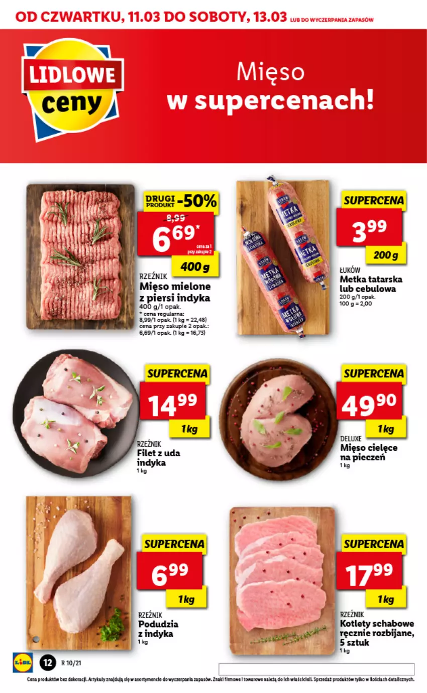 Gazetka promocyjna Lidl - GAZETKA - ważna 11.03 do 13.03.2021 - strona 12 - produkty: Kotlet, Metka tatarska, Mięso, Mięso mielone, Piec