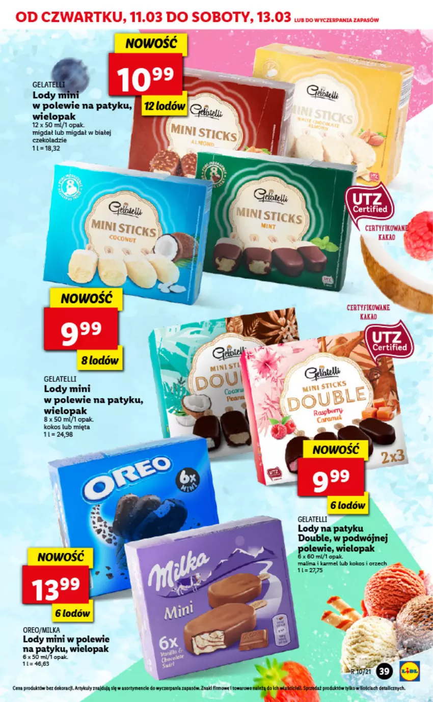 Gazetka promocyjna Lidl - GAZETKA - ważna 11.03 do 13.03.2021 - strona 39 - produkty: Kokos, Lody, Mięta, Milka