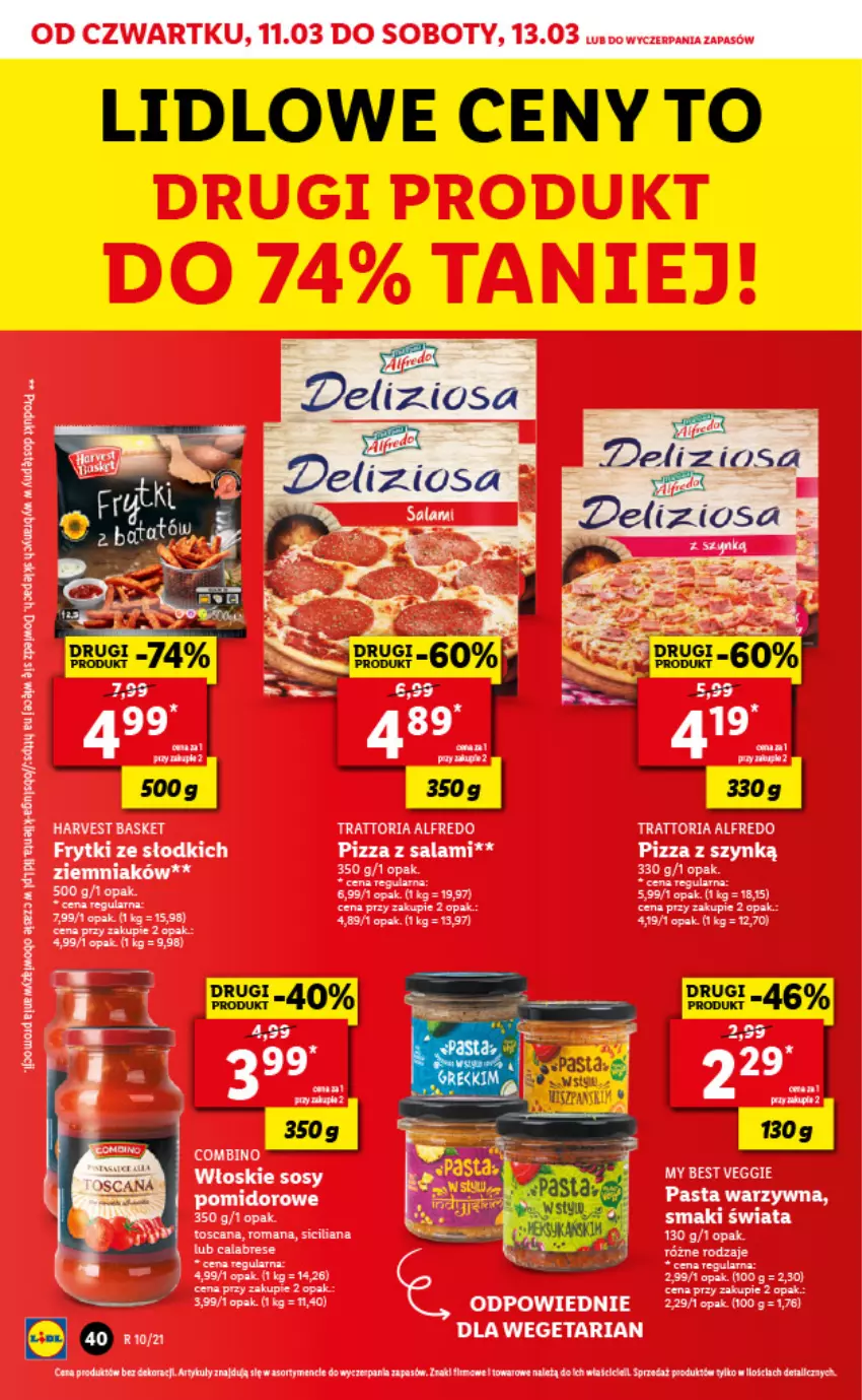 Gazetka promocyjna Lidl - GAZETKA - ważna 11.03 do 13.03.2021 - strona 40 - produkty: Fa, Pizza, Salami, Sos