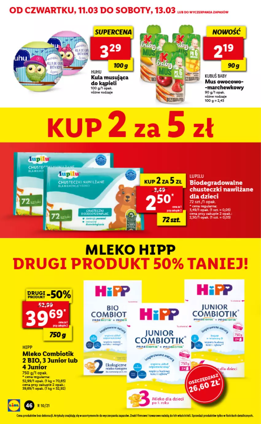 Gazetka promocyjna Lidl - GAZETKA - ważna 11.03 do 13.03.2021 - strona 46 - produkty: AEG, HiPP, Mleko, Mus, Tera