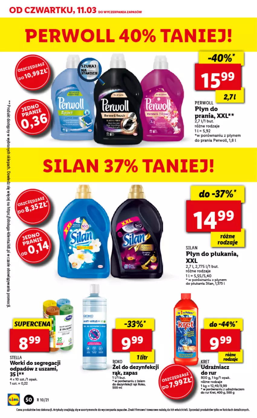 Gazetka promocyjna Lidl - GAZETKA - ważna 11.03 do 13.03.2021 - strona 50 - produkty: Gres, LG, Perwoll, Płyn do płukania, Por, Silan