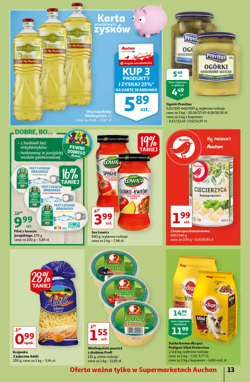 Gazetka promocyjna Auchan - Sezon na radość Supermarkety - ważna 20.05 do 26.05.2021 - strona 13 - produkty: Gra, Olej, Pasztet, Pedigree, Ser, Sos, Sucha karma