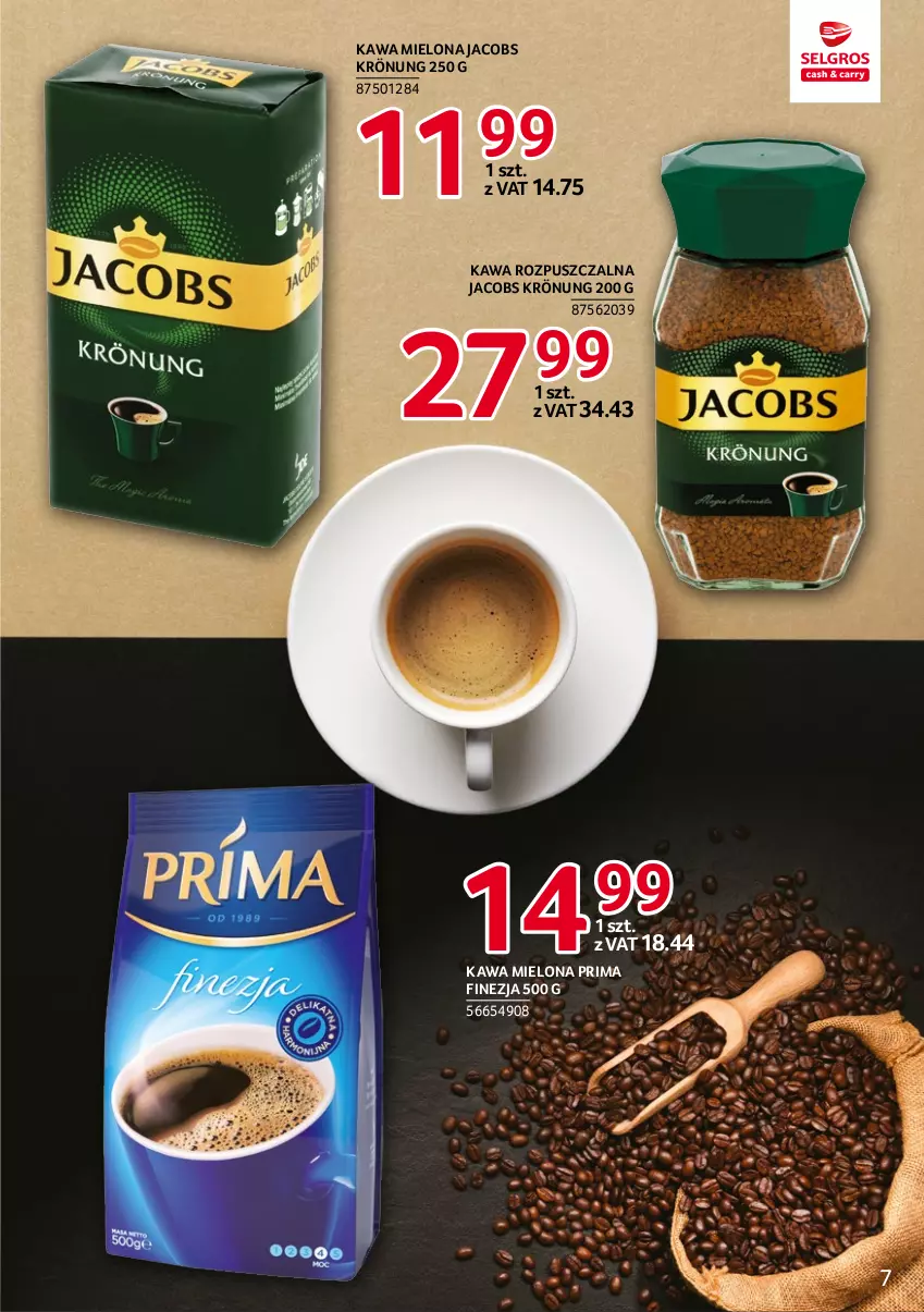 Gazetka promocyjna Selgros - Markowe produkty - ważna 19.01 do 01.02.2023 - strona 7 - produkty: Jacobs, Jacobs Krönung, Kawa, Kawa mielona, Kawa rozpuszczalna, Prima