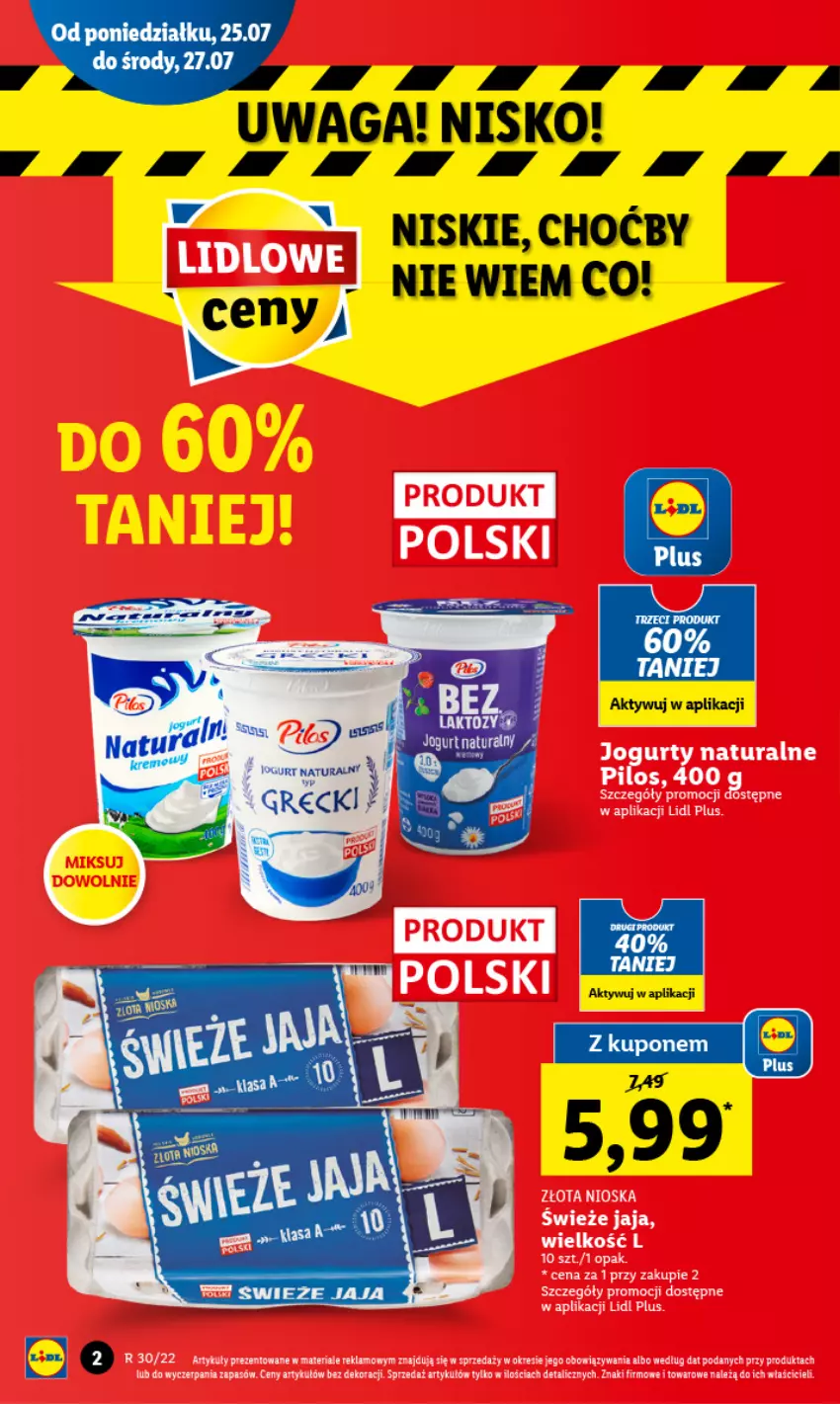 Gazetka promocyjna Lidl - GAZETKA - ważna 25.07 do 27.07.2022 - strona 2 - produkty: Jogurt, Jogurt naturalny, Waga