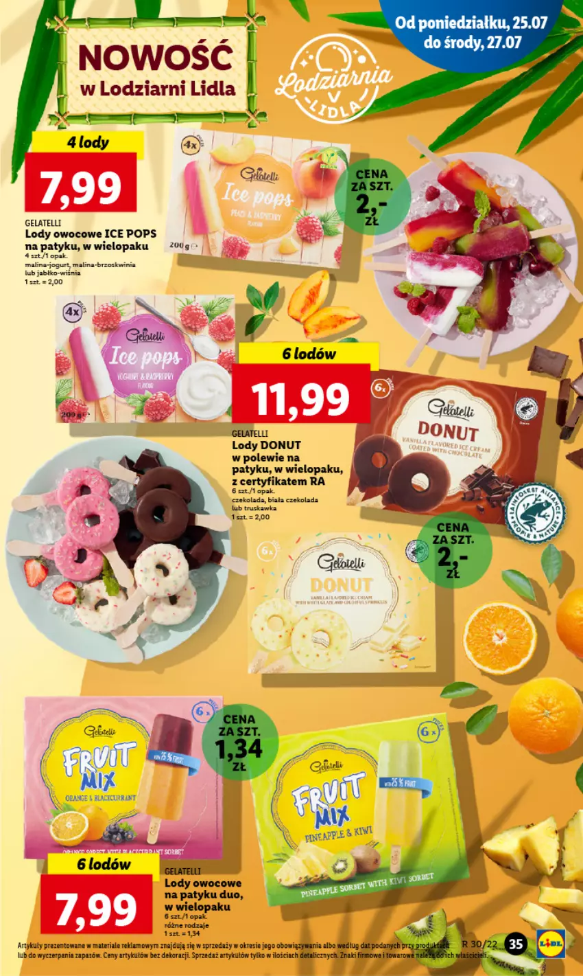 Gazetka promocyjna Lidl - GAZETKA - ważna 25.07 do 27.07.2022 - strona 39 - produkty: Czekolada, Donut, Fa, LG, Lody