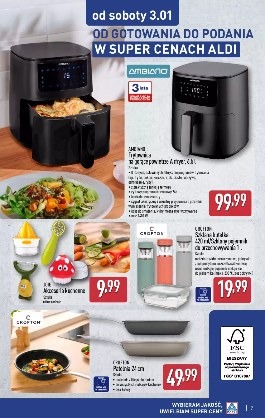 Gazetka promocyjna Aldi - Artykuły przemysłowe i tekstylia - ważna 29.12.2025 do 03.01.2026 - strona 7 - produkty: Beko, Fa, Frytki, Gra, Kosz, Kurczak, LANA, Patelnia, Piekarnik, Pojemnik, Pojemnik do przechowywania, Rama, Stek, Termos, Warzywa