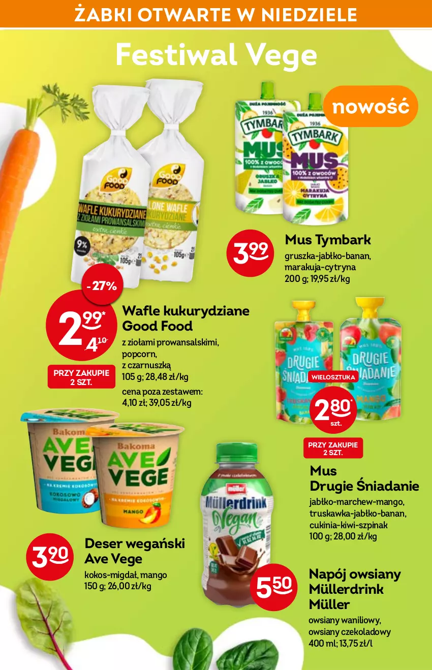 Gazetka promocyjna Żabka - ważna 06.04 do 14.04.2022 - strona 31 - produkty: Deser, Kiwi, Kokos, Mango, Müller, Mus, Napój, Popcorn, Ser, Szpinak, Tymbark, Wafle