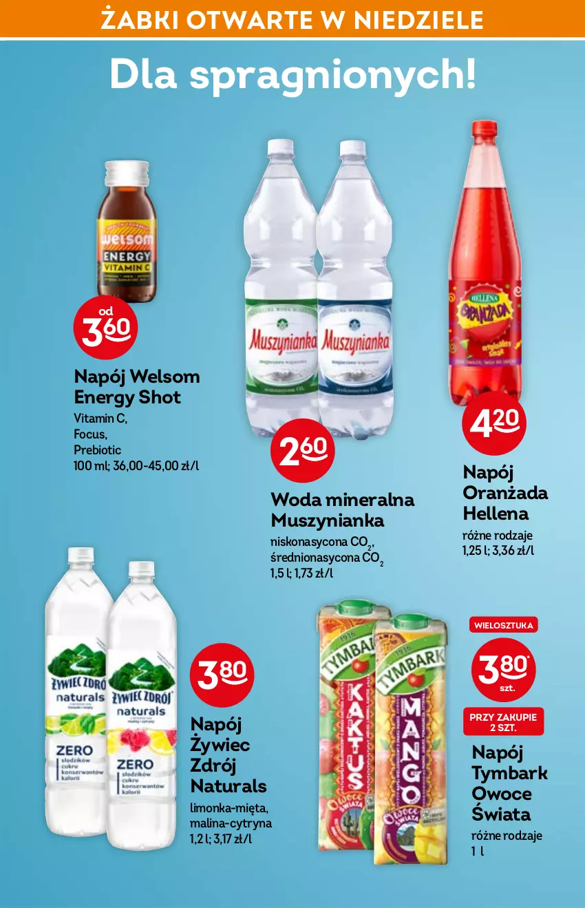 Gazetka promocyjna Żabka - ważna 06.04 do 14.04.2022 - strona 33 - produkty: Hellena, Limonka, Mięta, Mus, Muszynianka, Napój, Oranżada, Owoce, Tymbark, Woda, Woda mineralna