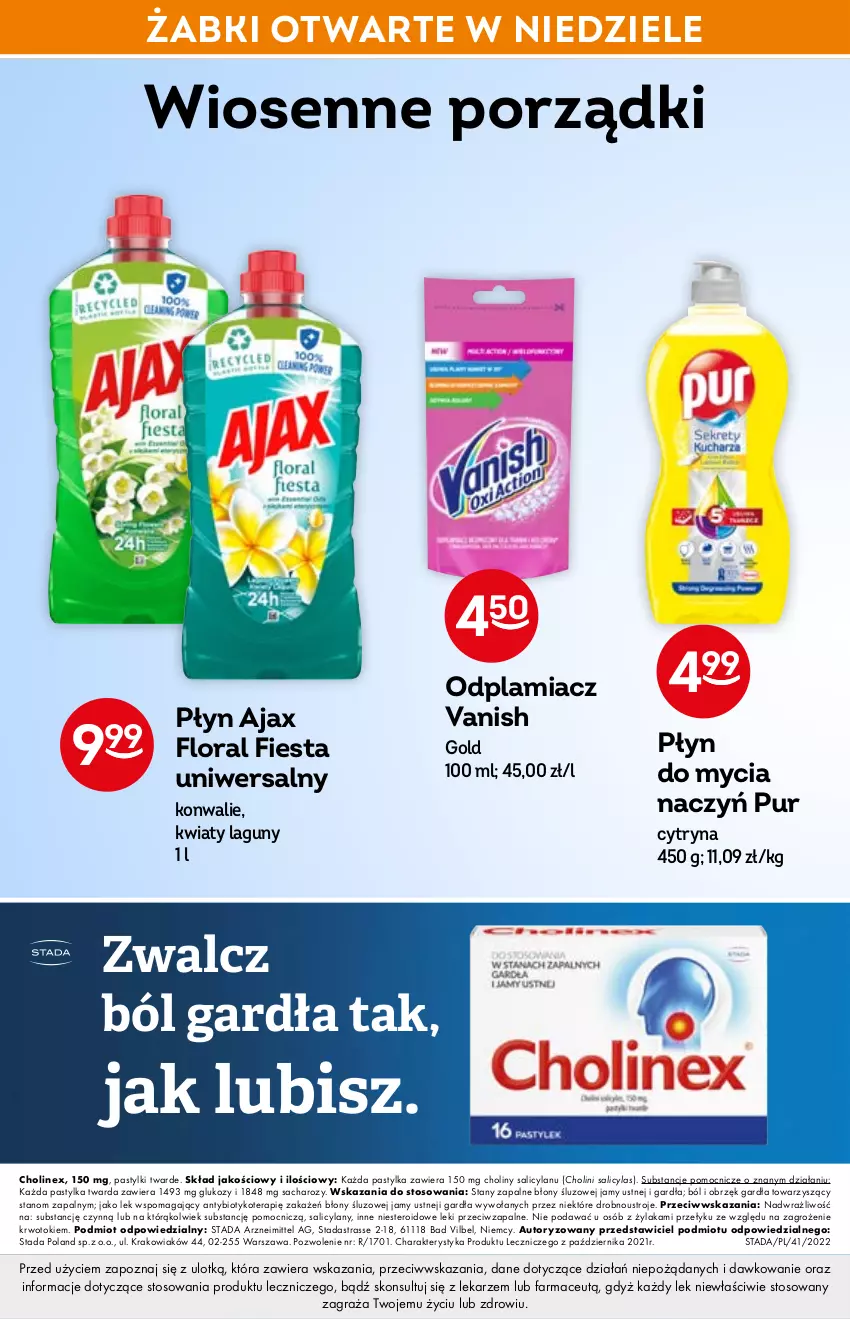 Gazetka promocyjna Żabka - ważna 06.04 do 14.04.2022 - strona 52 - produkty: Ajax, Do mycia naczyń, Fa, Flora, Gra, Odplamiacz, Pastylki, Płyn do mycia, Płyn do mycia naczyń, Por, Pur, Tera, Vanish, Vanish Gold, Znicz