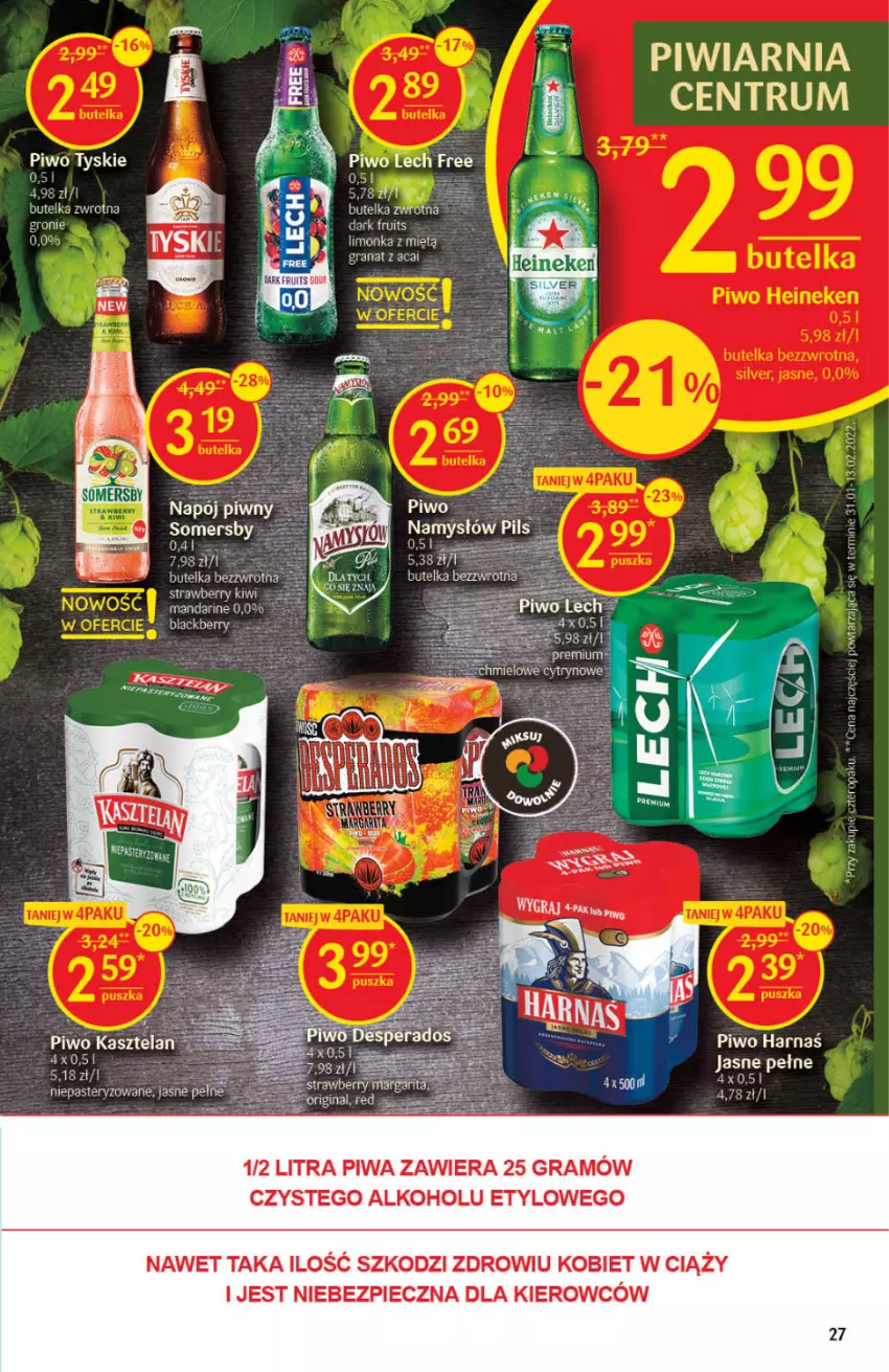 Gazetka promocyjna Delikatesy Centrum - Gazetka DC15 - ważna 19.04 do 27.04.2022 - strona 27 - produkty: Gra, Granat, Harnaś, Kiwi, Limonka, Napój, Piec, Piwa, Piwo, Rum, Somersby, Tyskie