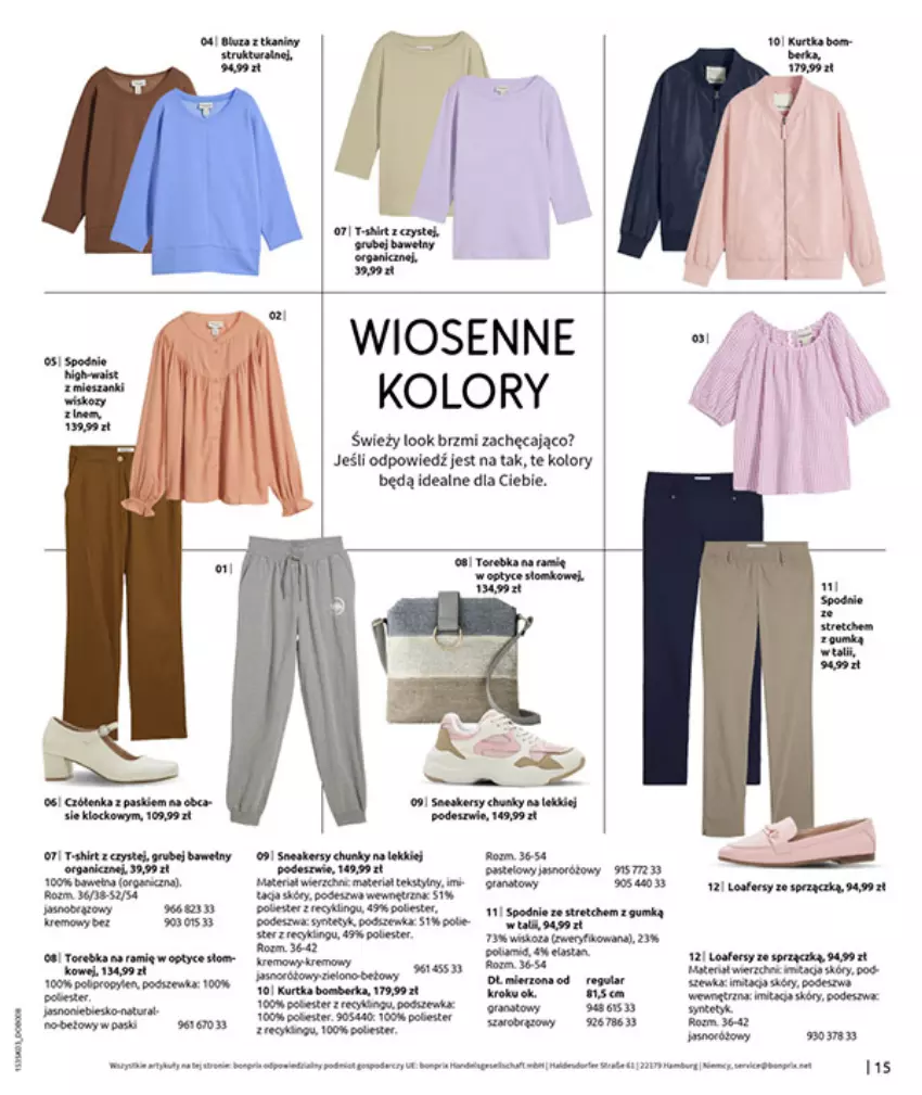 Gazetka promocyjna Bonprix - MARYNARSKIE AKCENTY - ważna 02.03 do 30.03.2026 - strona 17 - produkty: Fa, Gra, Granat, Gry, Kask, Kurtka, Por, Ser, Spodnie, T-shirt, Torebka