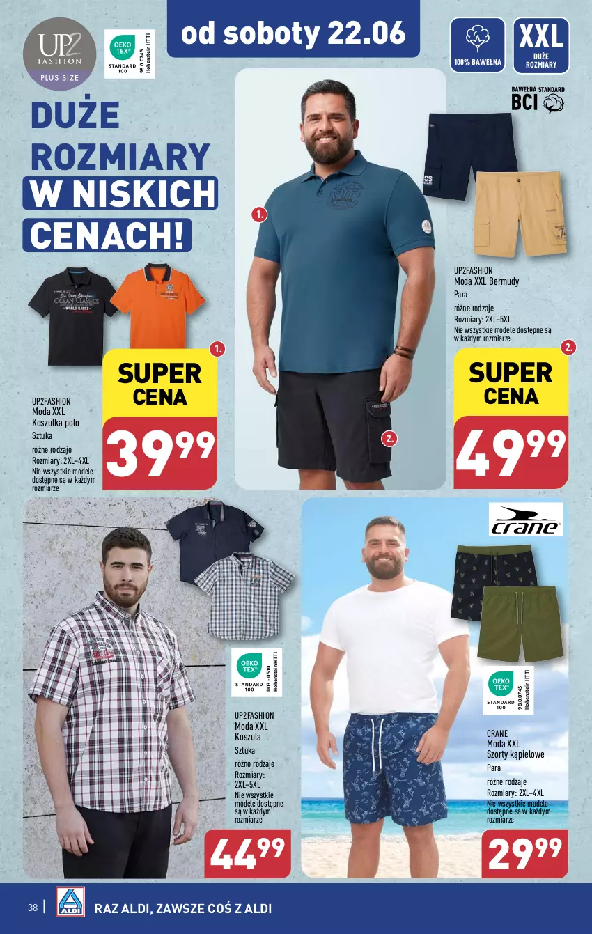 Gazetka promocyjna Aldi - Pełna oferta - ważna 17.06 do 22.06.2024 - strona 38 - produkty: Bermudy, Fa, Kosz, Koszula, Koszulka, Moda, Szorty, Wełna