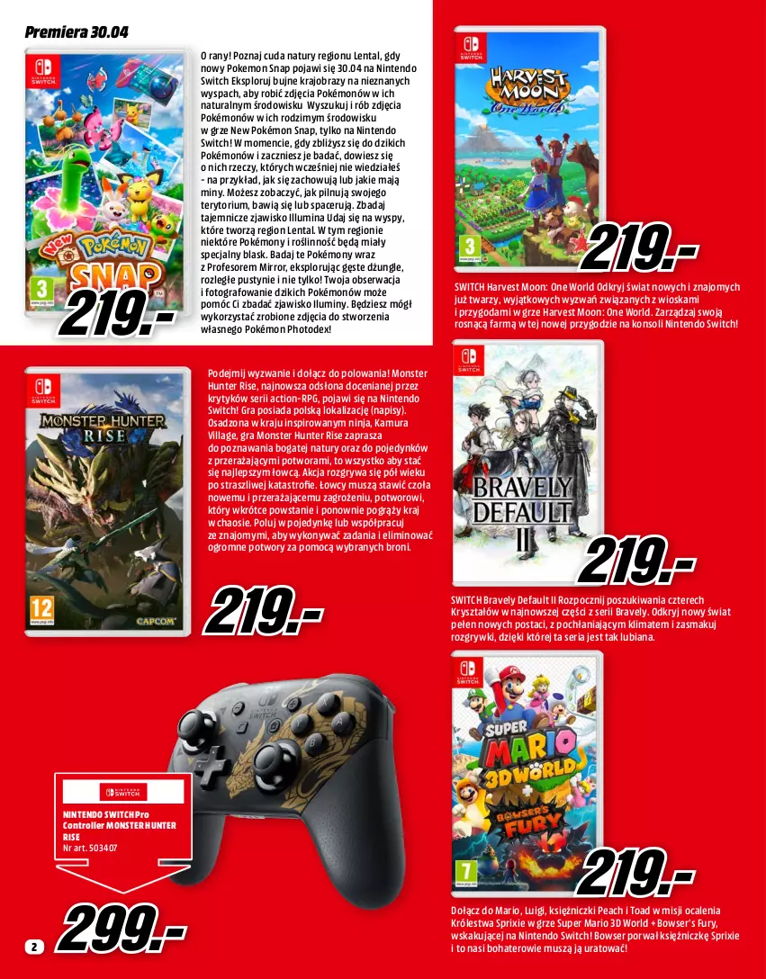 Gazetka promocyjna Media Markt - Gazetka Media Markt - ważna 01.04 do 30.04.2021 - strona 2 - produkty: Acer, Control, Fa, Gra, Gry, Mus, Nintendo Switch, O nas, Obraz, Pokémon, Por, Roller, Ser