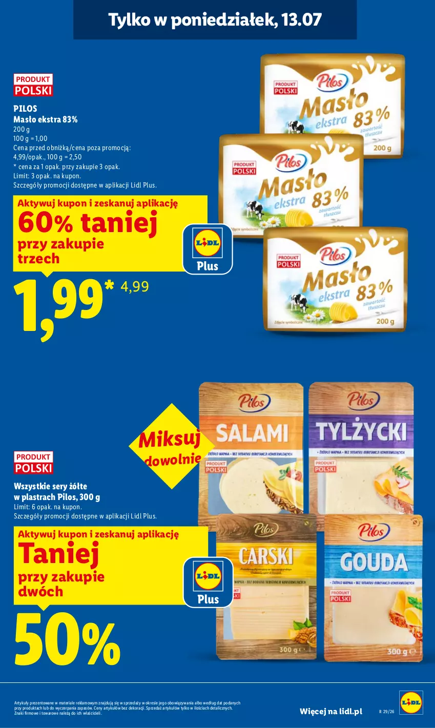 Gazetka promocyjna Lidl - Gazetka ważna od 13.07 do 15.07 - ważna 13.07 do 15.07.2026 - strona 3 - produkty: Masło, Pilos, Ser