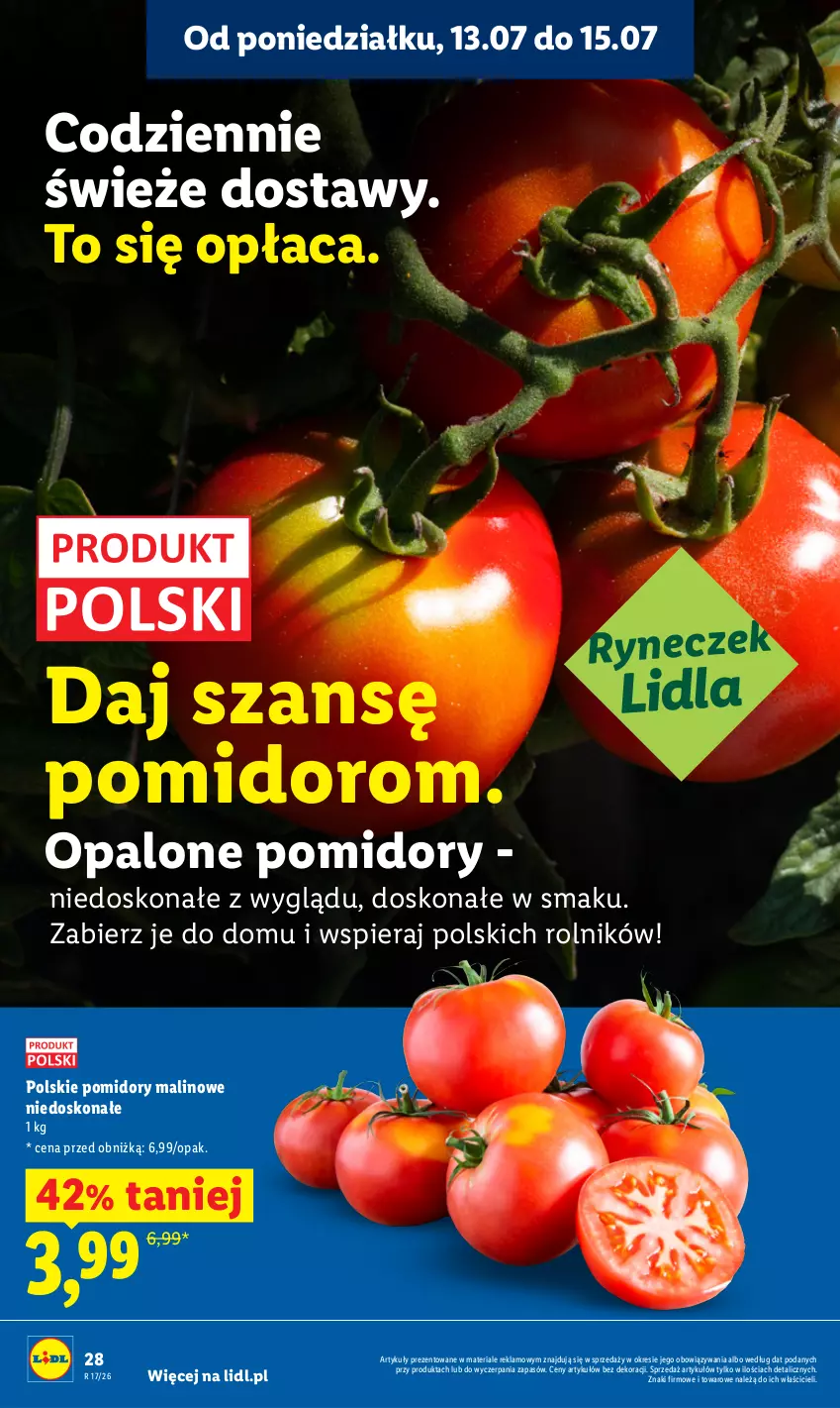 Gazetka promocyjna Lidl - Gazetka ważna od 13.07 do 15.07 - ważna 13.07 do 15.07.2026 - strona 42 - produkty: Pomidory, Rolnik