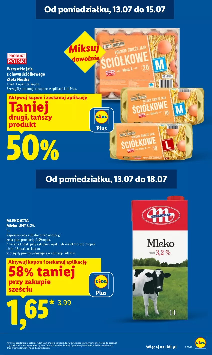 Gazetka promocyjna Lidl - Gazetka ważna od 13.07 do 15.07 - ważna 13.07 do 15.07.2026 - strona 5 - produkty: Jaja, Mleko, Mlekovita