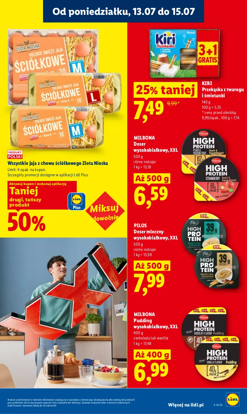 Gazetka promocyjna Lidl - Gazetka ważna od 13.07 do 15.07 - ważna 13.07 do 15.07.2026 - strona 51 - produkty: Czekolada, Deser, Deser mleczny, Jaja, Pilos, Pudding, Ser, Sok