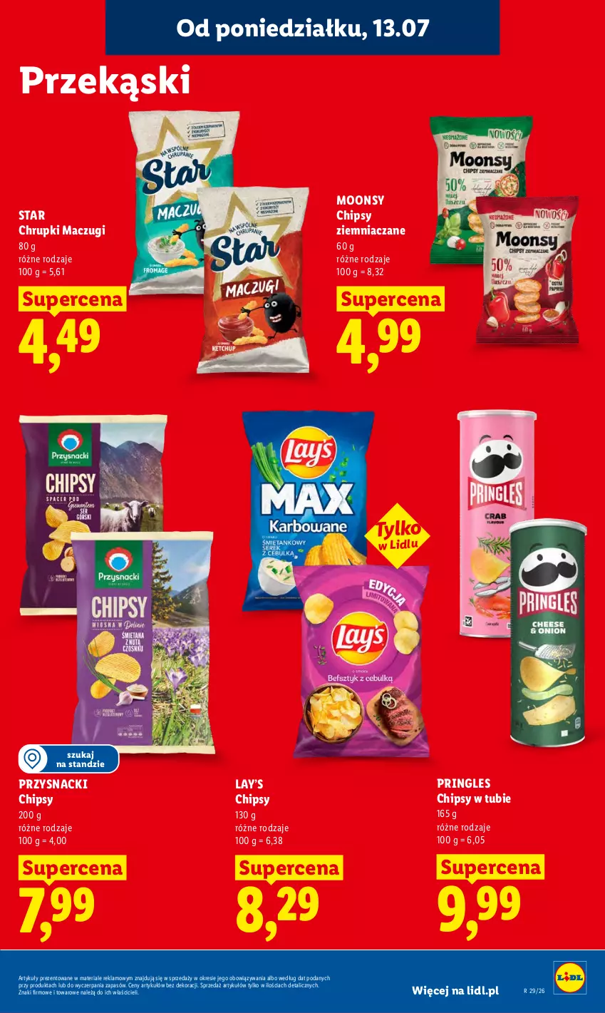 Gazetka promocyjna Lidl - Gazetka ważna od 13.07 do 15.07 - ważna 13.07 do 15.07.2026 - strona 83 - produkty: Chipsy, Chrupki, Lay’s, Pringles, Przysnacki