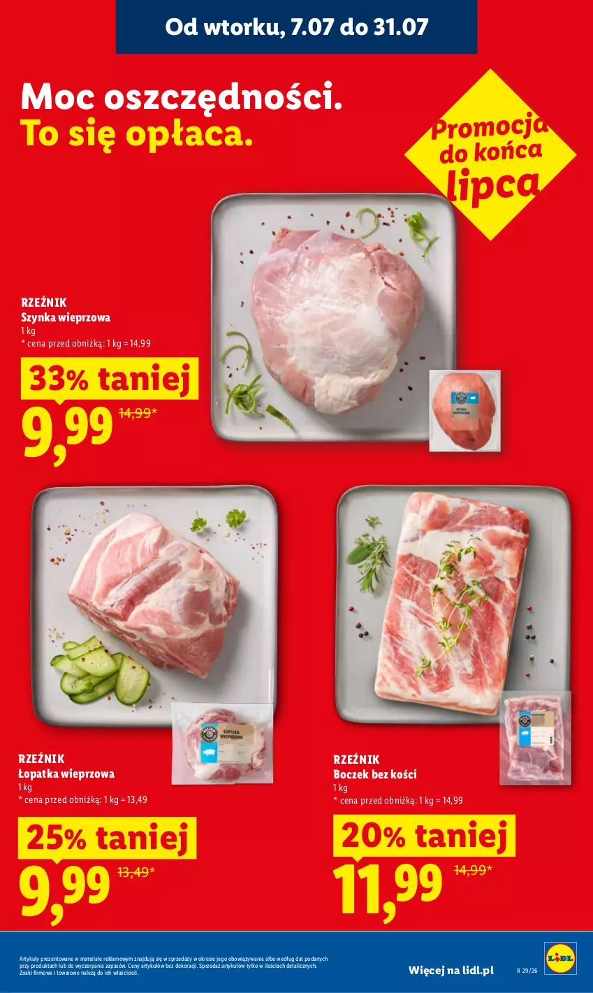 Gazetka promocyjna Lidl - Gazetka ważna od 13.07 do 15.07 - ważna 13.07 do 15.07.2026 - strona 9 - produkty: Boczek, Boczek bez kości, Szynka, Szynka wieprzowa
