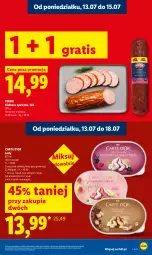 Gazetka promocyjna Lidl - Gazetka ważna od 13.07 do 15.07 - Gazetka - ważna od 15.07 do 15.07.2026 - strona 7 - produkty: Gra, Carte d'Or, Lody, PIKOK, Kiełbasa
