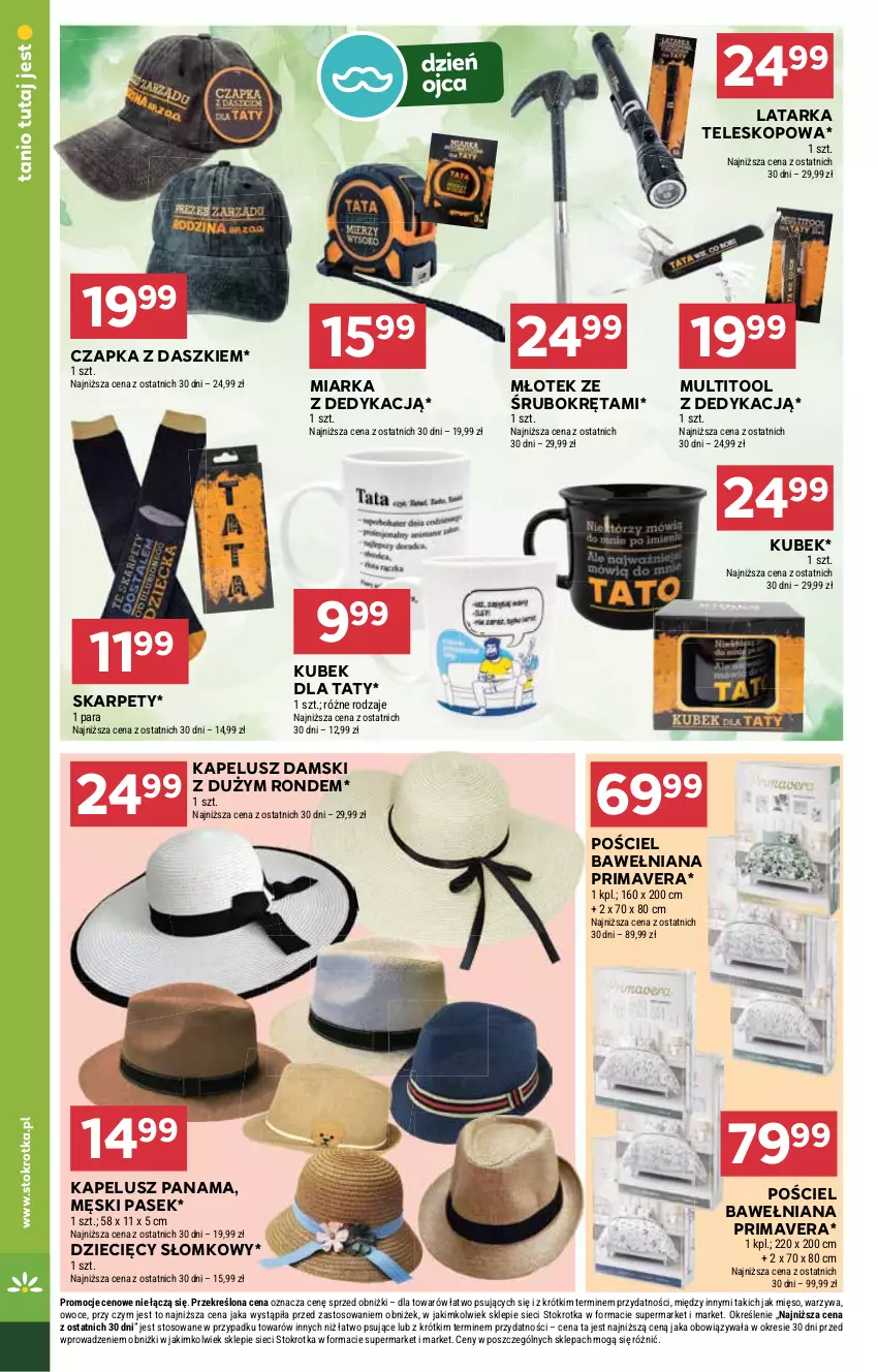 Gazetka promocyjna Stokrotka - Market - ważna 17.06 do 25.06.2025 - strona 14 - produkty: Czapka, Dzieci, Karp, Kubek, Latarka, Miarka, Mięso, Młot, Młotek, Owoce, Pasek, Pościel, Prima, Primavera, Tarka, Teleskop, Warzywa