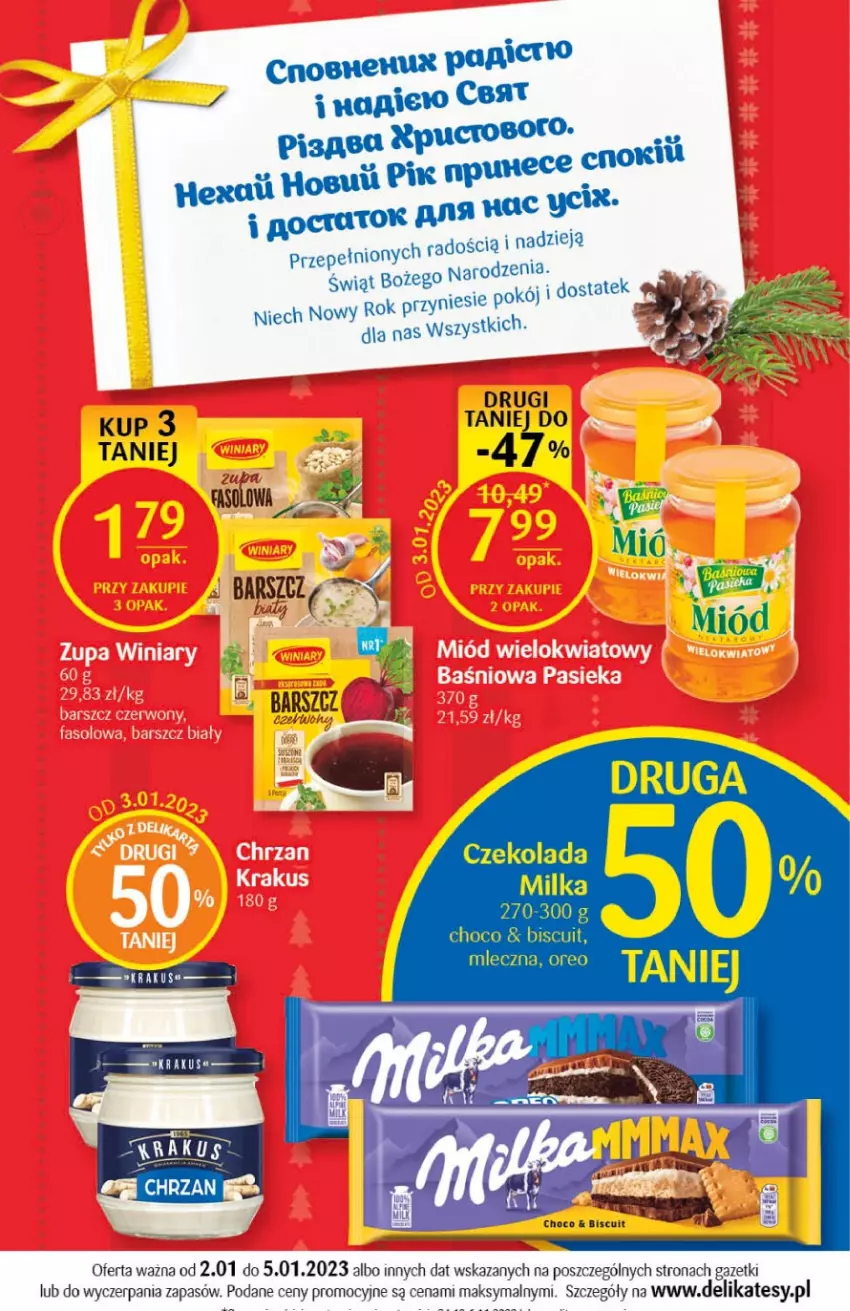 Gazetka promocyjna Delikatesy Centrum - Gazetka święta prawosławne - ważna 02.01 do 05.01.2023 - strona 4 - produkty: Czekolada, Milka, Oreo