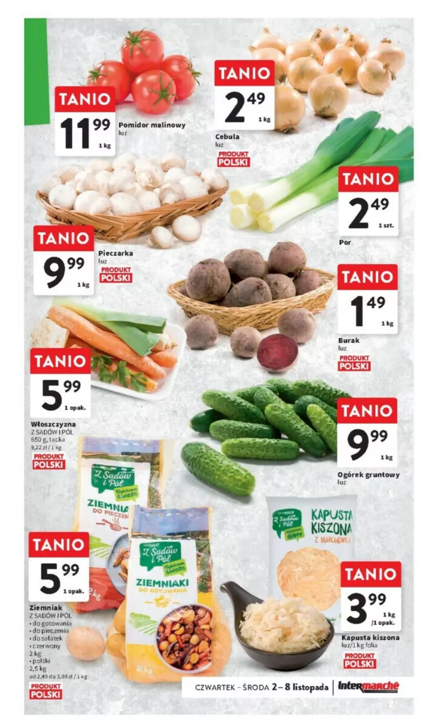 Gazetka promocyjna Intermarche - ważna 02.11 do 08.11.2023 - strona 11 - produkty: Grunt, Ogórek, Piec, Pieczarka, Sałat, Top, Ziemniaki