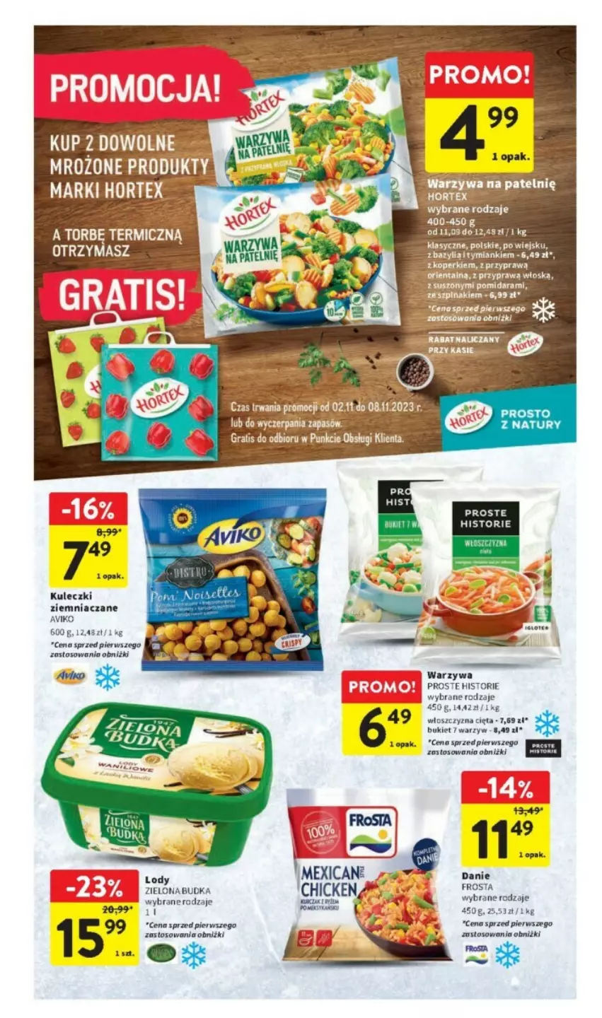 Gazetka promocyjna Intermarche - ważna 02.11 do 08.11.2023 - strona 15 - produkty: Bukiet, Frosta, Hortex, Lody, Warzywa, Zielona Budka