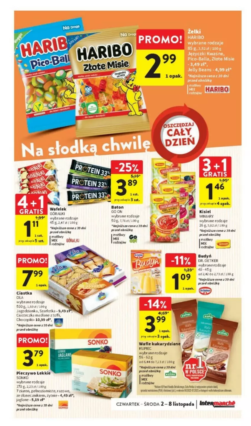 Gazetka promocyjna Intermarche - ważna 02.11 do 08.11.2023 - strona 25 - produkty: Baton, Budyń, Ciastka, Dorsz, Dr. Oetker, Fa, Góralki, Kisiel, Kupiec, Piec, Pieczywo, Sonko, Top, Wafelek, Wafle, Winiary