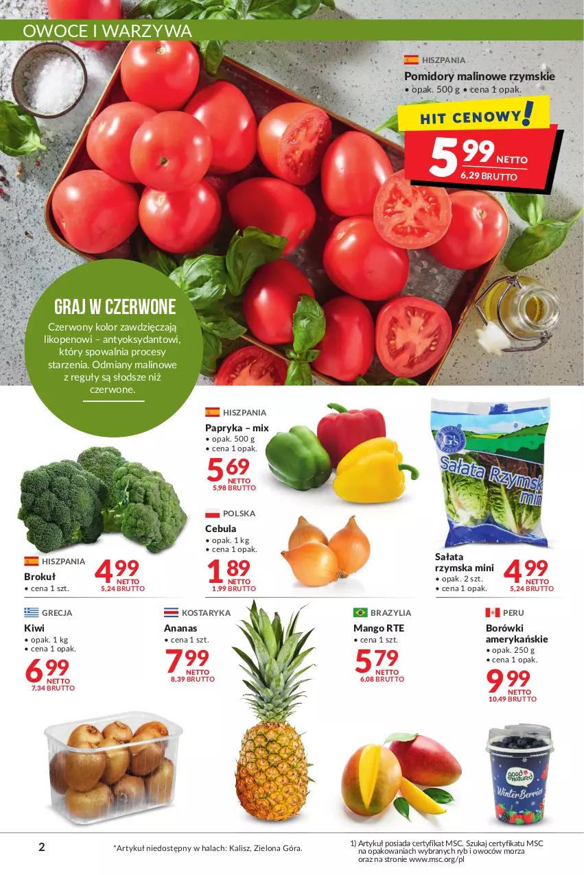 Gazetka promocyjna Makro - [Oferta promocyjna] Artykuły spożywcze i przemysłowe - ważna 07.01 do 24.01.2022 - strona 2 - produkty: Ananas, Cebula, Gra, Kiwi, Mango, Owoce, Papryka, Pomidory, Sałat, Warzywa