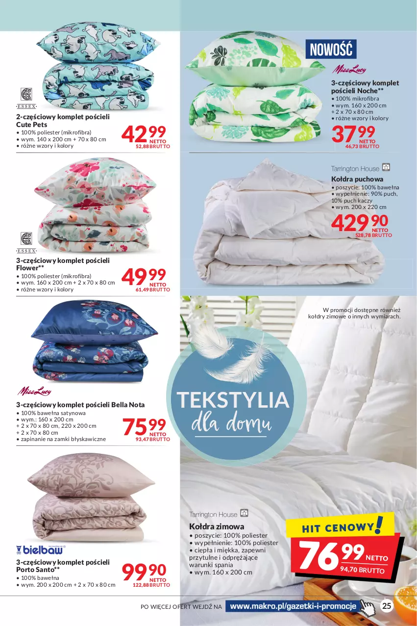 Gazetka promocyjna Makro - [Oferta promocyjna] Artykuły spożywcze i przemysłowe - ważna 07.01 do 24.01.2022 - strona 25 - produkty: Bell, Bella, Kołdra, Komplet pościeli, Por, Pościel, Wełna