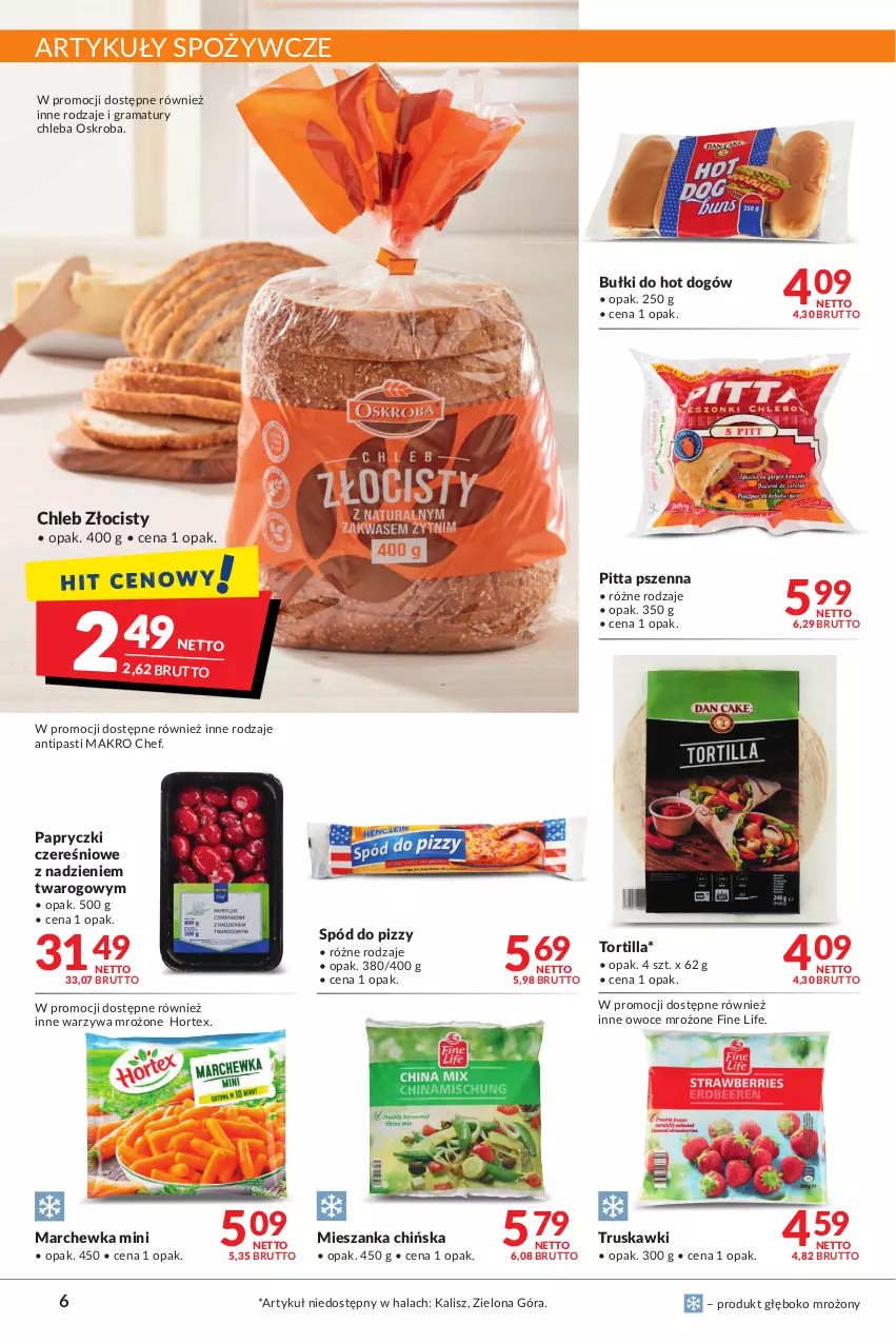 Gazetka promocyjna Makro - [Oferta promocyjna] Artykuły spożywcze i przemysłowe - ważna 07.01 do 24.01.2022 - strona 6 - produkty: Artykuły spożywcze, Bułki do hot dogów, Chleb, Gra, Hortex, Hot dog, Marchewka, Owoce, Rama, Spód do pizzy, Tortilla, Truskawki, Warzywa