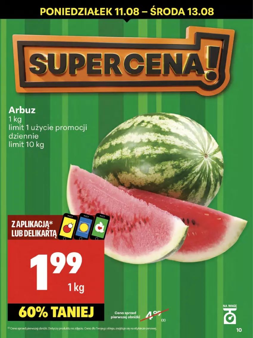 Gazetka promocyjna Delikatesy Centrum - Franczyza DC32 Czwartek - ważna 07.08 do 13.08.2025 - strona 10 - produkty: Arbuz, LG