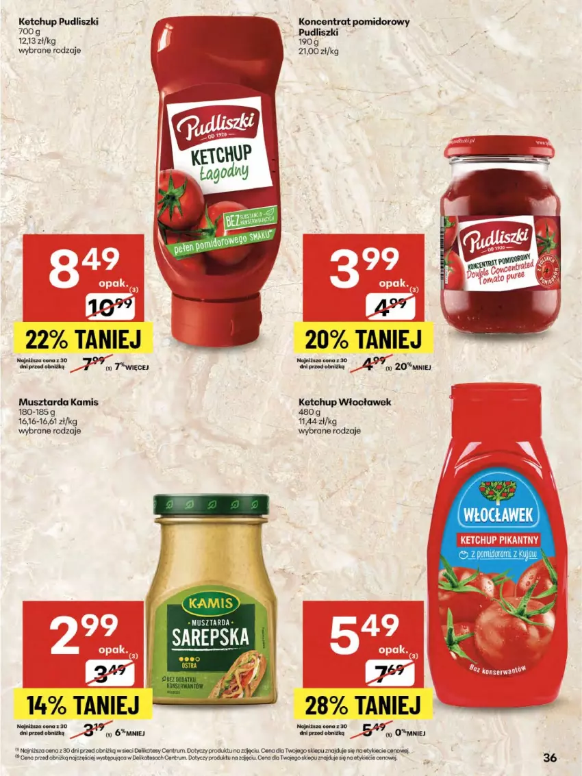Gazetka promocyjna Delikatesy Centrum - Franczyza DC32 Czwartek - ważna 07.08 do 13.08.2025 - strona 36 - produkty: Fa, Kamis, Ketchup, Koncentrat pomidorowy, Mus, Musztarda, Pudliszki, Rum