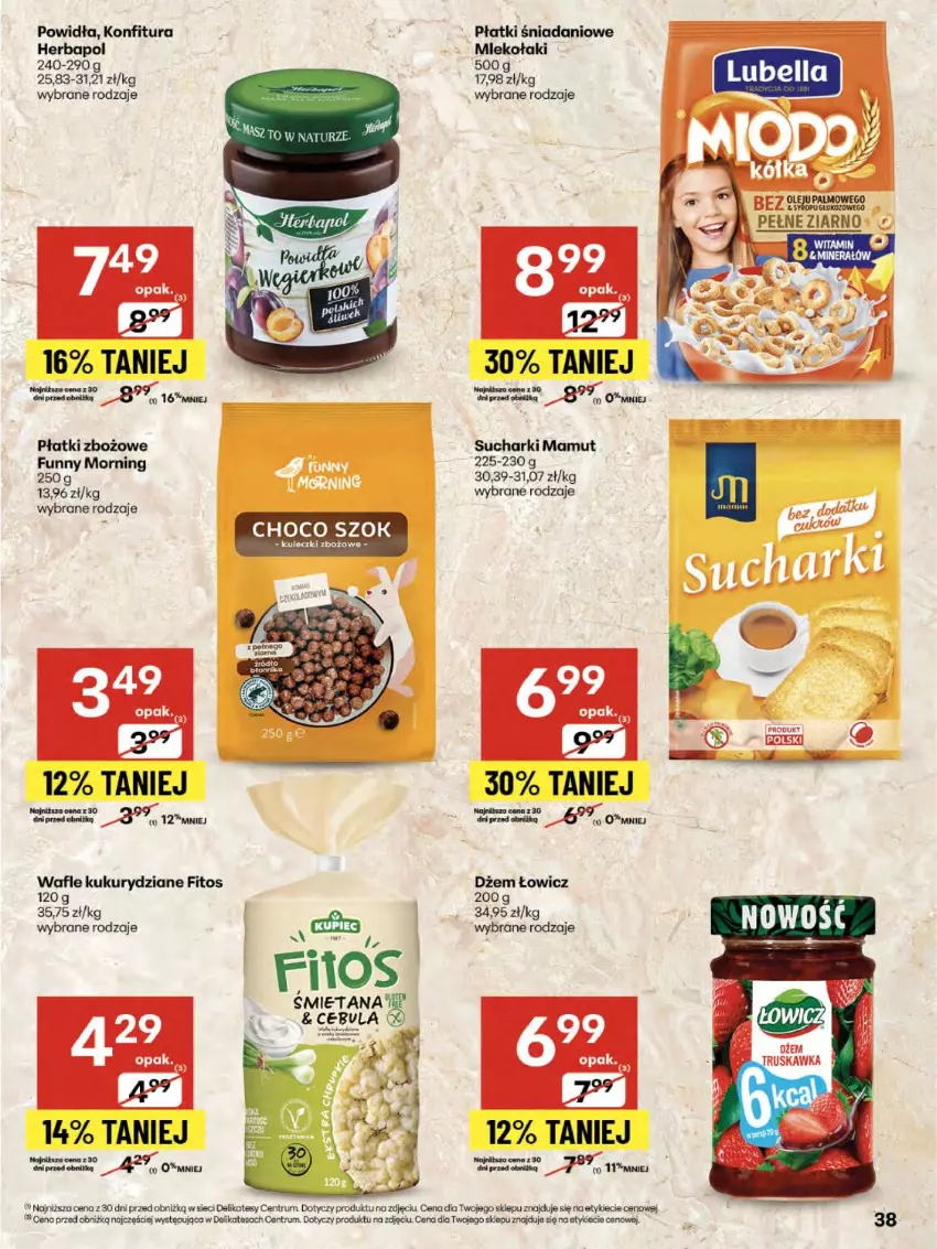 Gazetka promocyjna Delikatesy Centrum - Franczyza DC32 Czwartek - ważna 07.08 do 13.08.2025 - strona 38 - produkty: Cebula, Danio, Dżem, Herbapol, Konfitura, Rum, Wafle