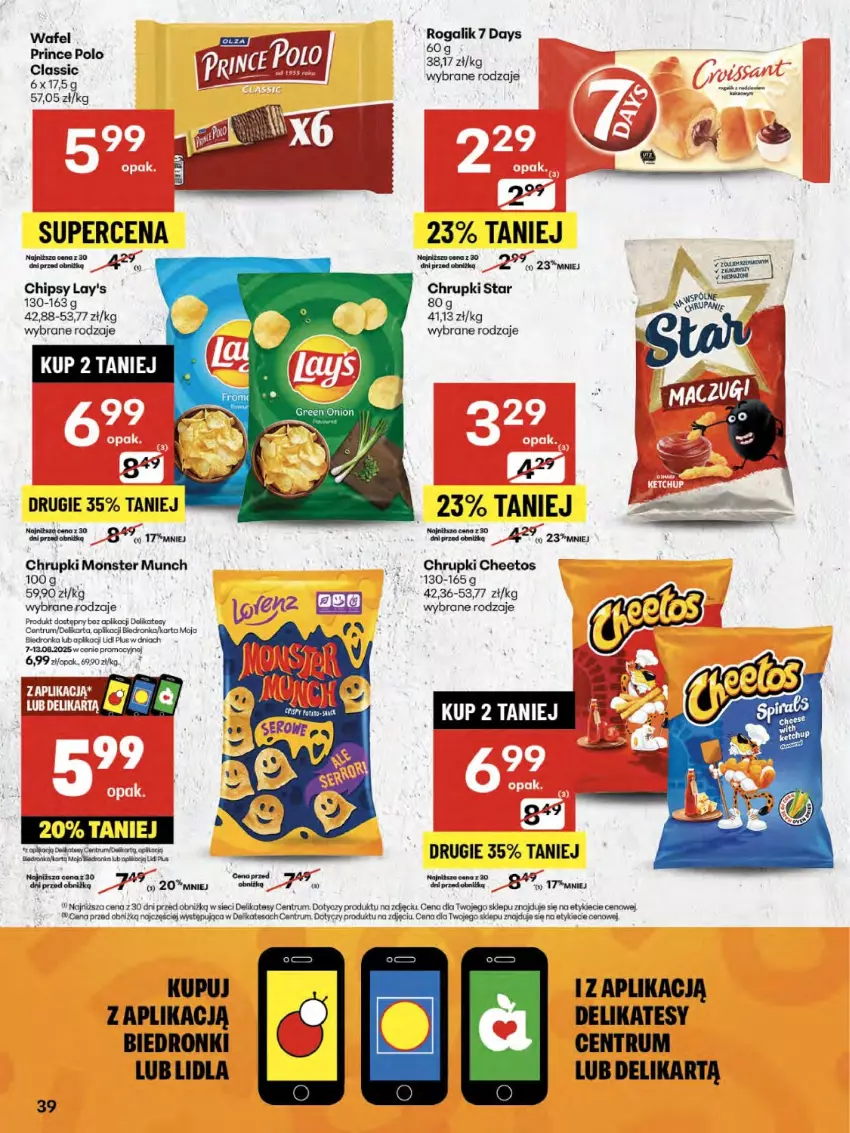 Gazetka promocyjna Delikatesy Centrum - Franczyza DC32 Czwartek - ważna 07.08 do 13.08.2025 - strona 39 - produkty: 7 Days, Cheetos, Chipsy, Chrupki, Dell, Dron, Koc, Monster Munch, Prince Polo, Rogal, Rum