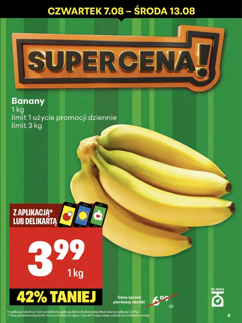 Gazetka promocyjna Delikatesy Centrum - Franczyza DC32 Czwartek - ważna 07.08 do 13.08.2025 - strona 4 - produkty: Banany, Dron, Rum