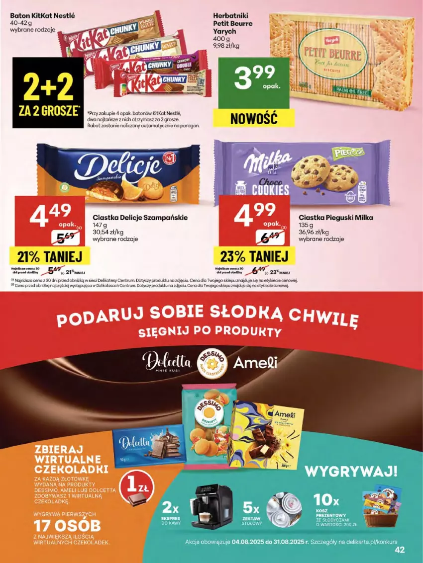 Gazetka promocyjna Delikatesy Centrum - Franczyza DC32 Czwartek - ważna 07.08 do 13.08.2025 - strona 42 - produkty: Baton, Ciastka, Delicje, Herbatniki, Milka, Rum